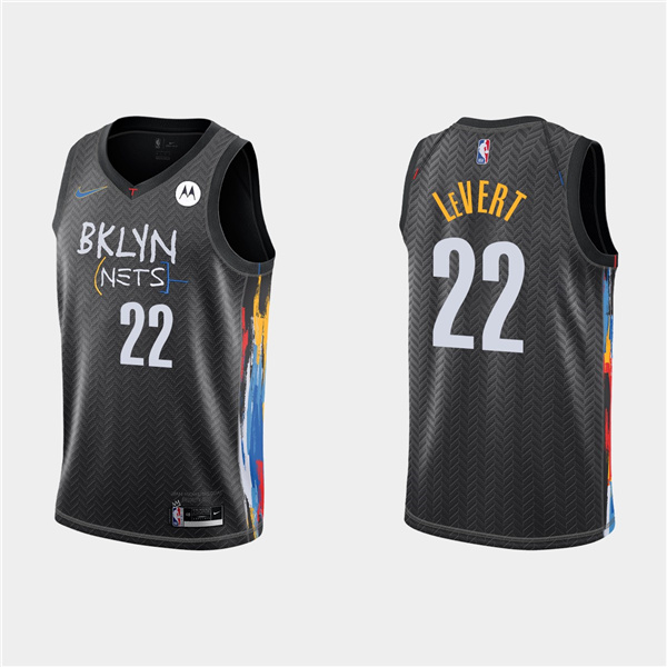 Men's Brooklyn Nets #22 Caris LeVert Black NBA City Edition 2020-21 Honor Basquiat Stitched Jersey Men's Brooklyn Nets #22 Caris LeVert Black NBA City Edition 2020-21 Honor Basquiat Stitched Jersey